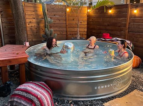 Cowboy pools - Jun 24, 2021 · As mentioned above, a stock tank pool costs far less than an in-ground pool. For the most basic DIY stock tank pool, you can buy the stock tank for around $400 from a farm supply store, along with a bucket of chlorine tablets for $65 and a cute chlorine floater for about $15. Fill it with water from your garden hose, and for less than $500, you ... 